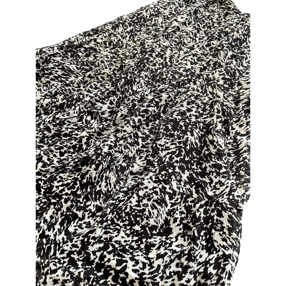 Women's Skirt Ba&sh Size 0 Animal Print Ruffle Hem Side Zip Midi Skirt Black XS - Picture 2 of 9
